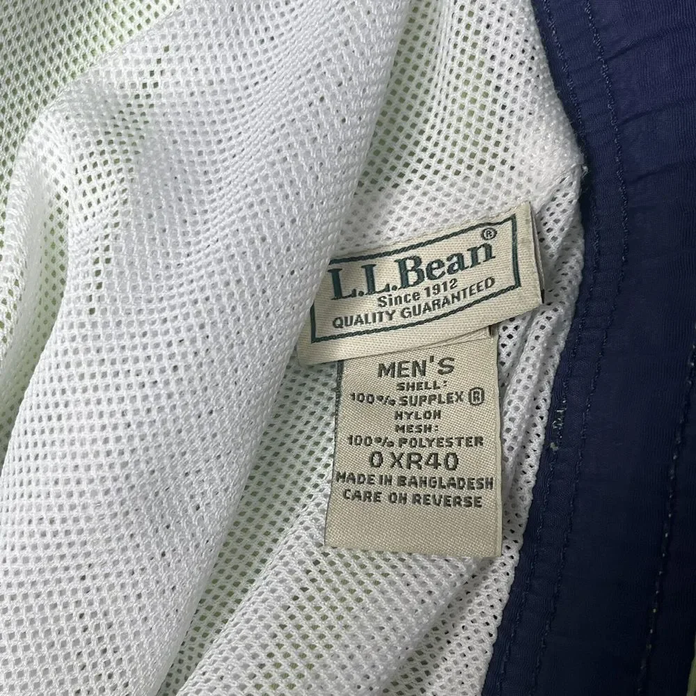 LL Bean Men's Classic Supplex Nylon Board Shorts Lined Large‎ Green Pocketed